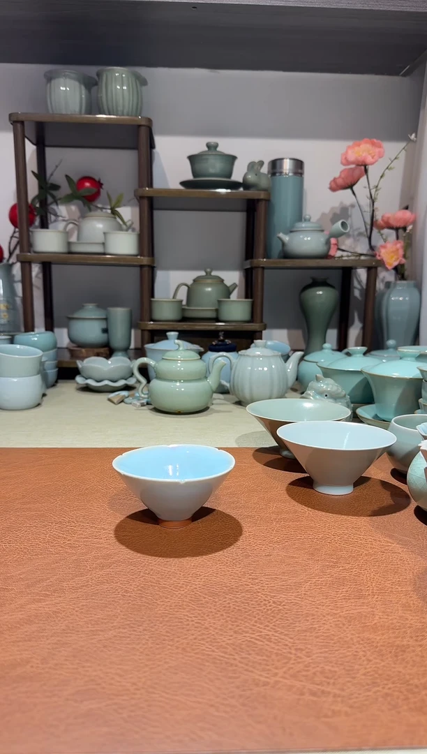 其他017葵口斗笠盏 主人杯品茗杯 天青釉一级精品一