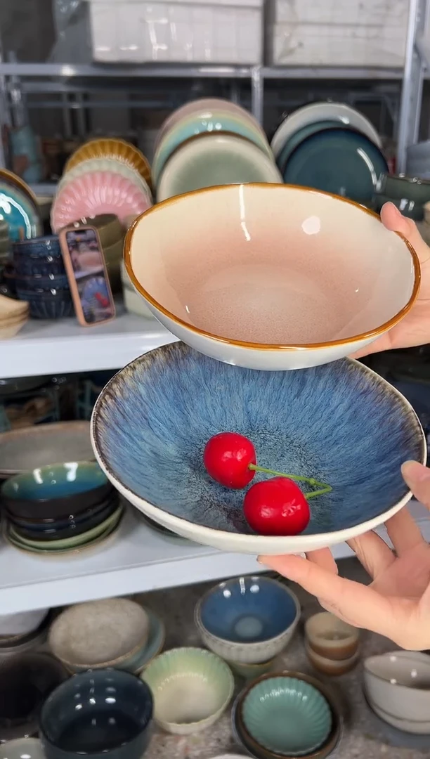 陶瓷外贸尾货瑕疵满20包邮X2菜碗组合