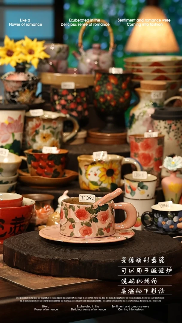 陶瓷景德镇高温釉下彩手工手绘款式@A1139@