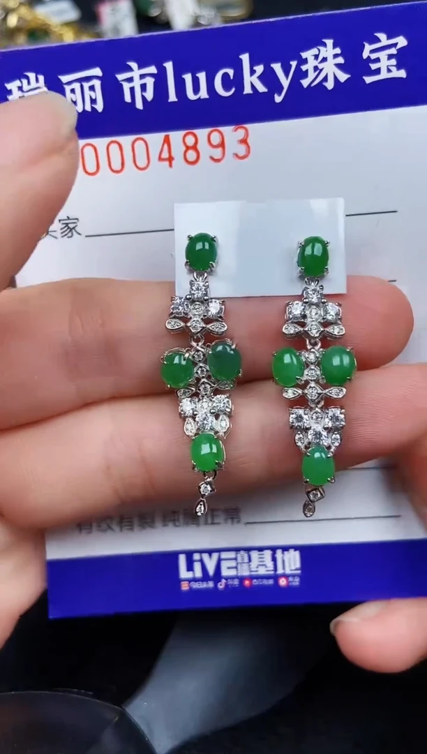 翡翠银S925镶嵌颈饰4893