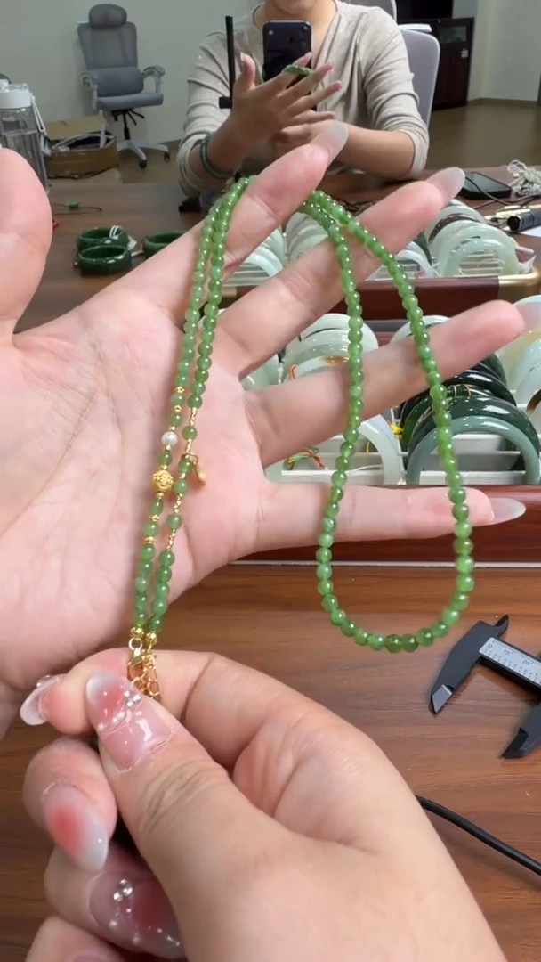 颈饰未镶嵌和田玉项链3-4mm