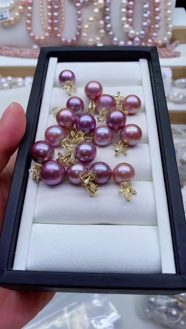 淡水珍珠银S925镶嵌吊坠(不含链)多样性发其一，非无暇