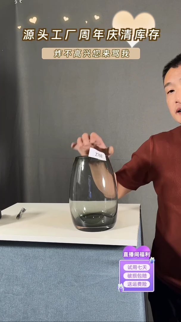 【闪购商品】玻璃788烟灰色恐龙dan25高