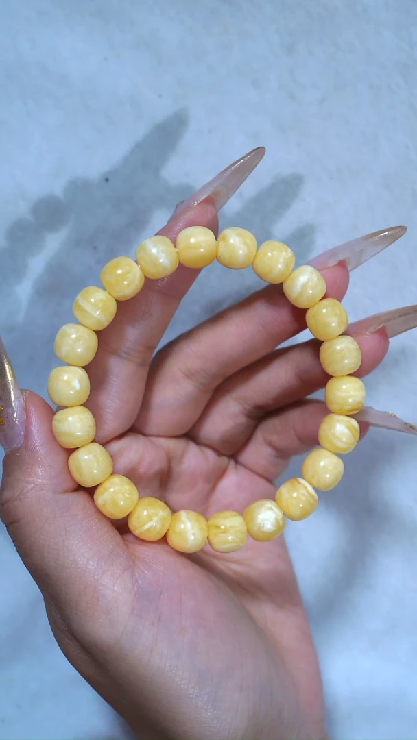 手链蜜蜡未镶嵌自然氧化9.5mm爆浓满蜡极限弧高庄