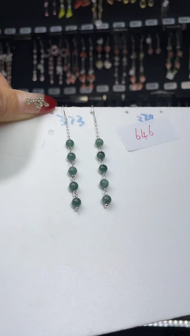 【闪购商品】紫晶耳饰银S925镶嵌银钩银链646