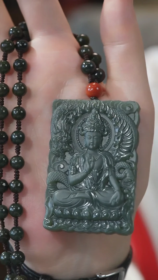 和田玉未镶嵌颈饰观音