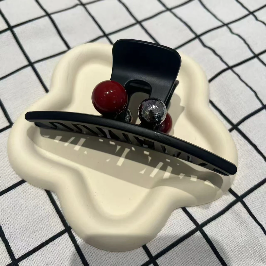 恰逢景韩货时尚百搭大抓夹法式发卡优雅气质简约发夹黑色鲨鱼夹