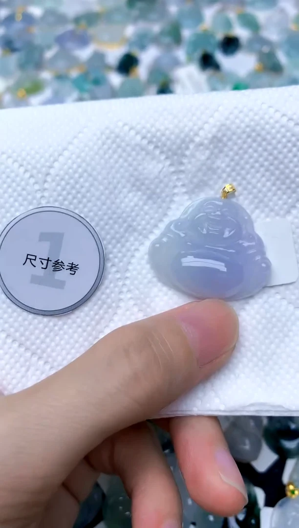 颈饰18K金镶嵌翡翠天然A货翡翠