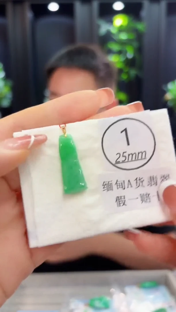 颈饰18K金镶嵌翡翠 缅料A货/支持复检/一件