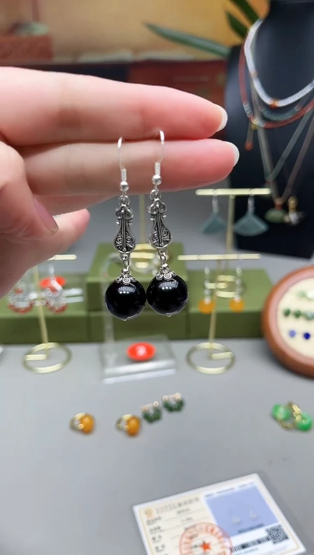 未镶嵌黑曜岩耳饰314000