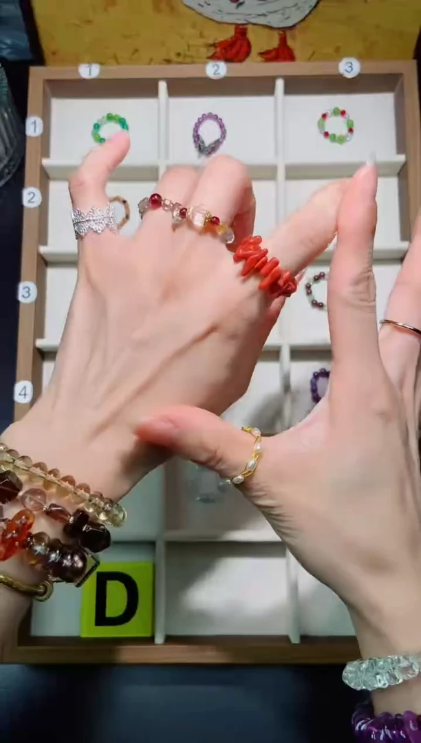 未镶嵌戒指水晶红姑娘