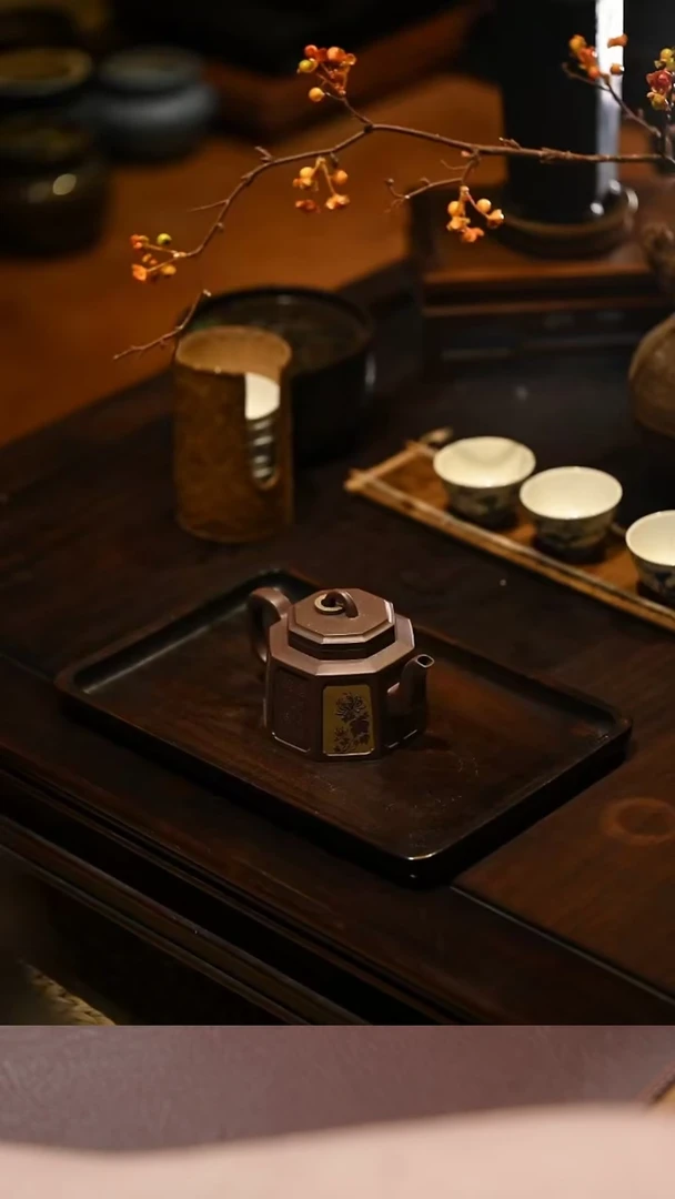 【闪购商品】紫砂茶壶曹丰底槽清六方明式龙蛋