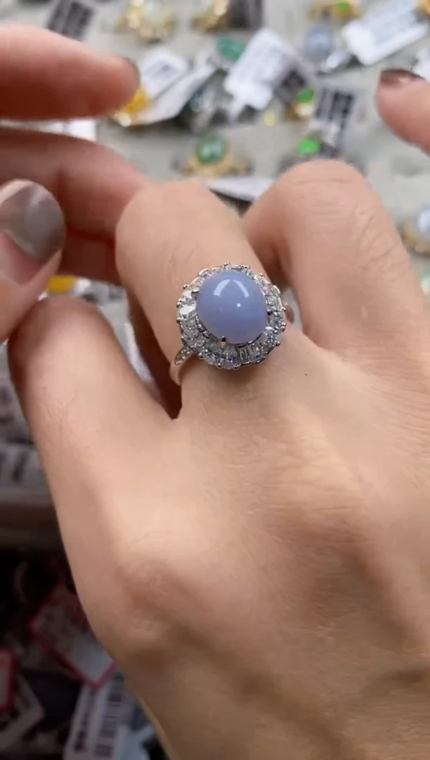 翡翠戒指银S925镶嵌鹏333------8