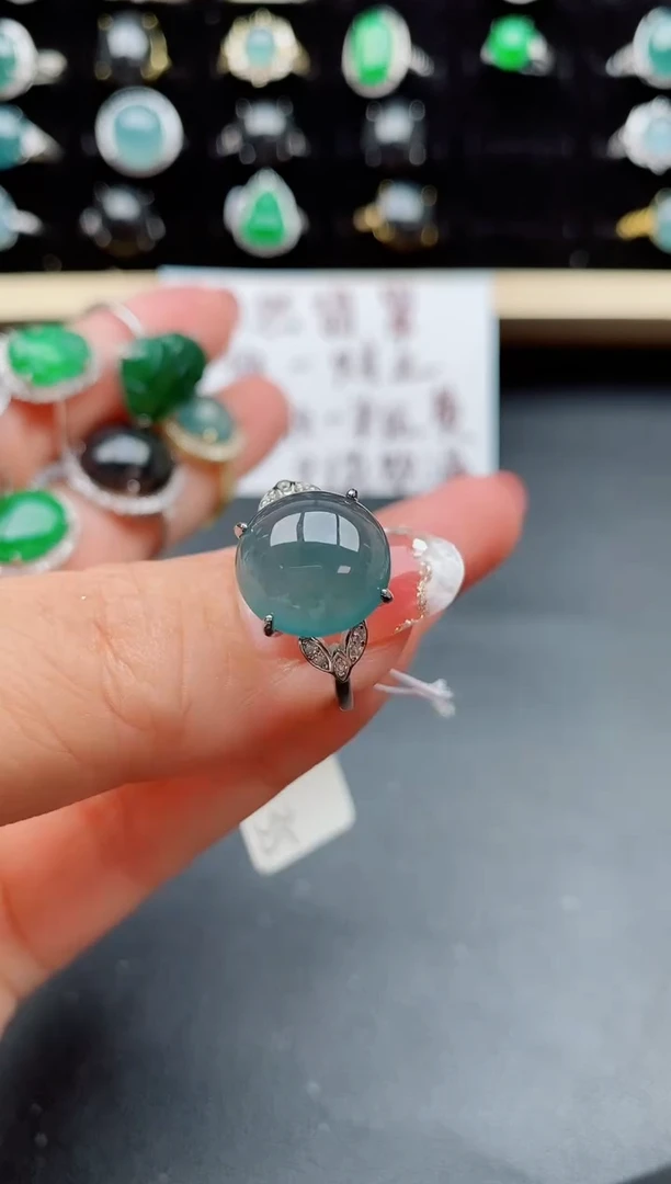 【闪购商品】翡翠戒指银S925镶嵌508080