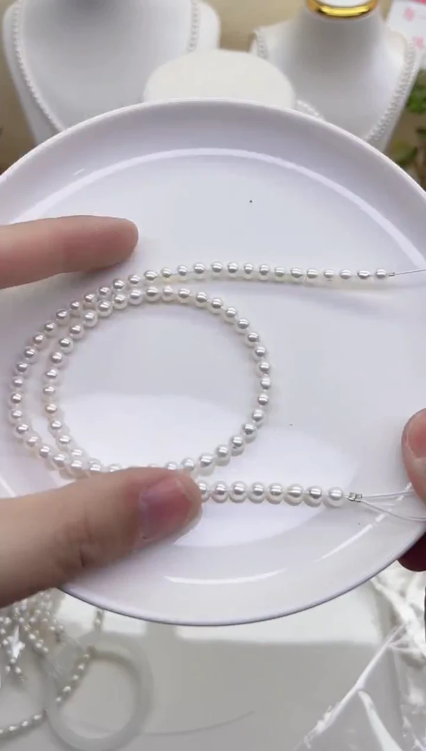 项链未镶嵌淡水珍珠极光白小胖子5mm