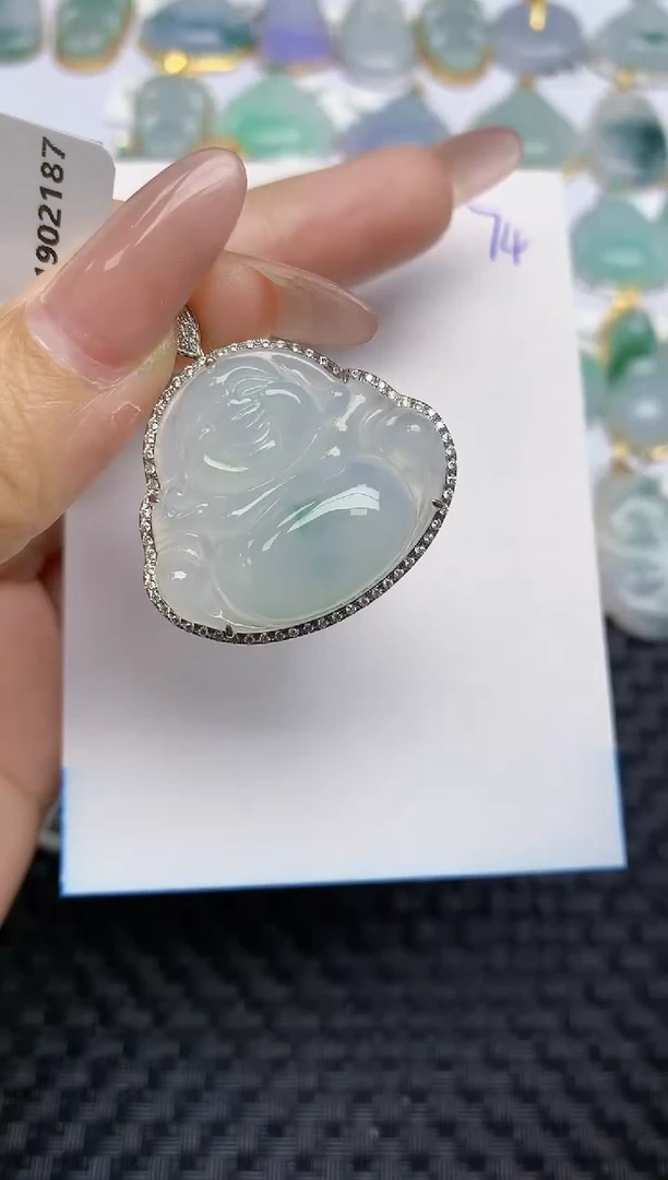 【闪购商品】翡翠颈饰18K金镶嵌天然A货翡翠 74