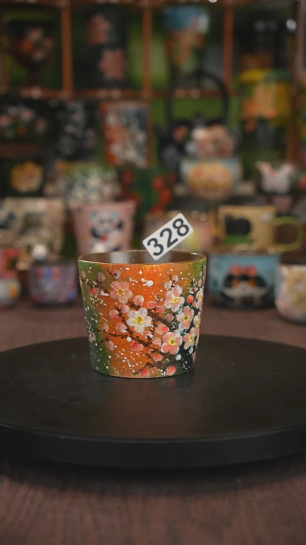 紫砂油画手绘釉下彩328