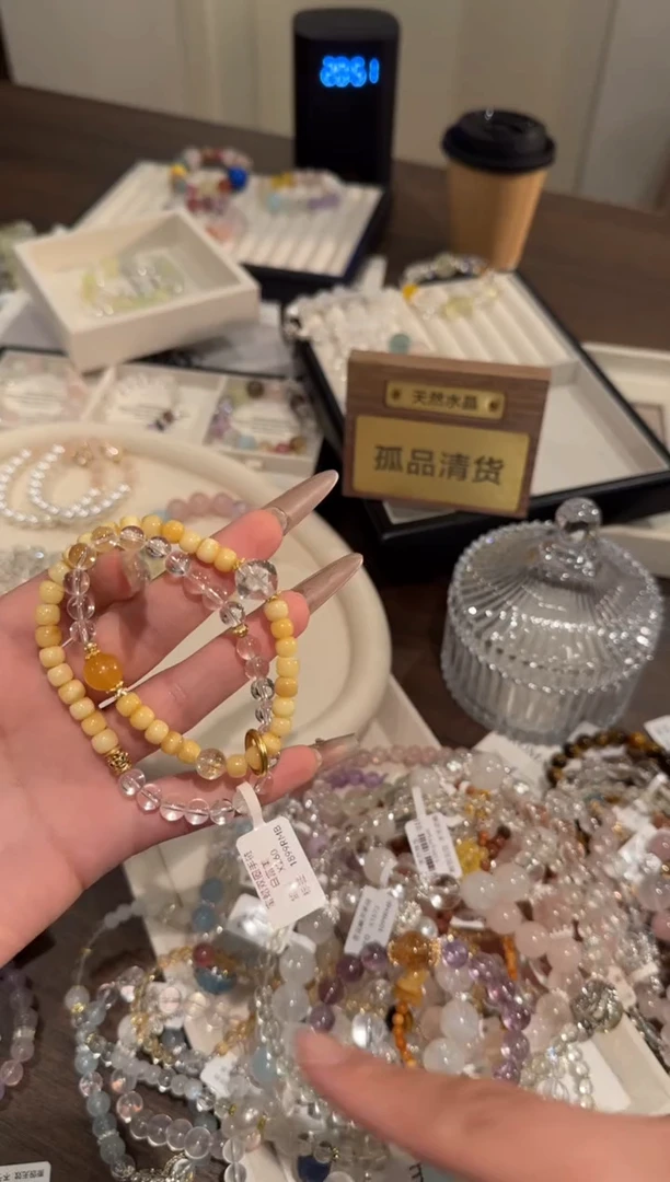 水晶手链合金蜜蜡双圈x260