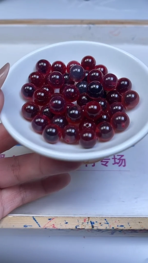 未镶嵌散珠玛瑙/玉髓B908 鸽血红糖心10mm5个9.9元