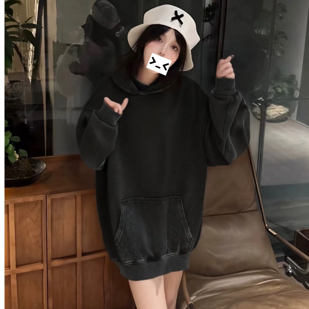 【C+黑水刺绣连帽卫衣】男女同款默认微瑕！剪标！不来回~完美者勿拍！