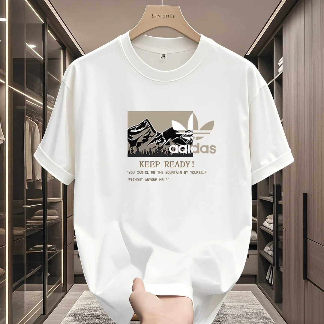 纯棉t恤潮牌高档短袖男女情侣夏季薄款2025新款百搭宽松重磅上衣