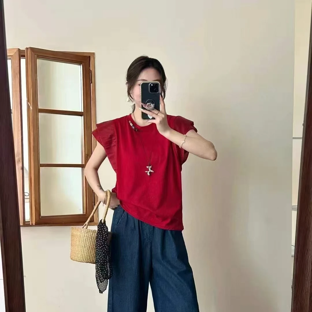 （521）宽松型夏季衬衫袖短袖透气衬衫女士时尚地雷系纯欲风