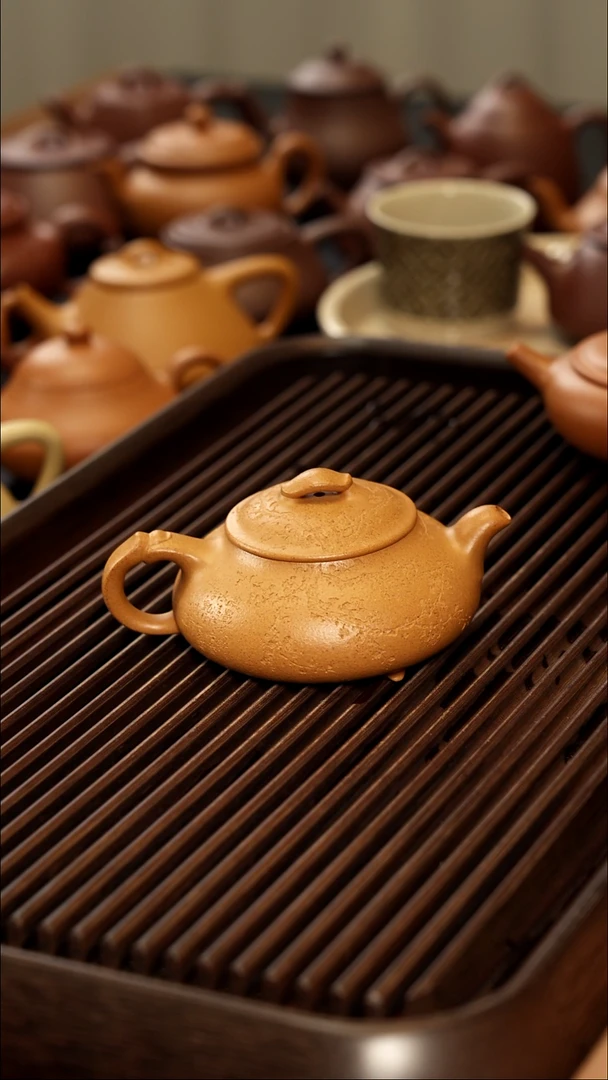 茶壶紫砂沣**禾微瑕的简瓢黄金段