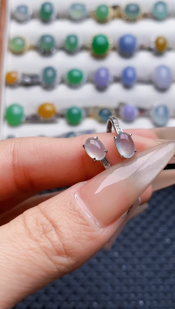 银S925镶嵌戒指翡翠3351