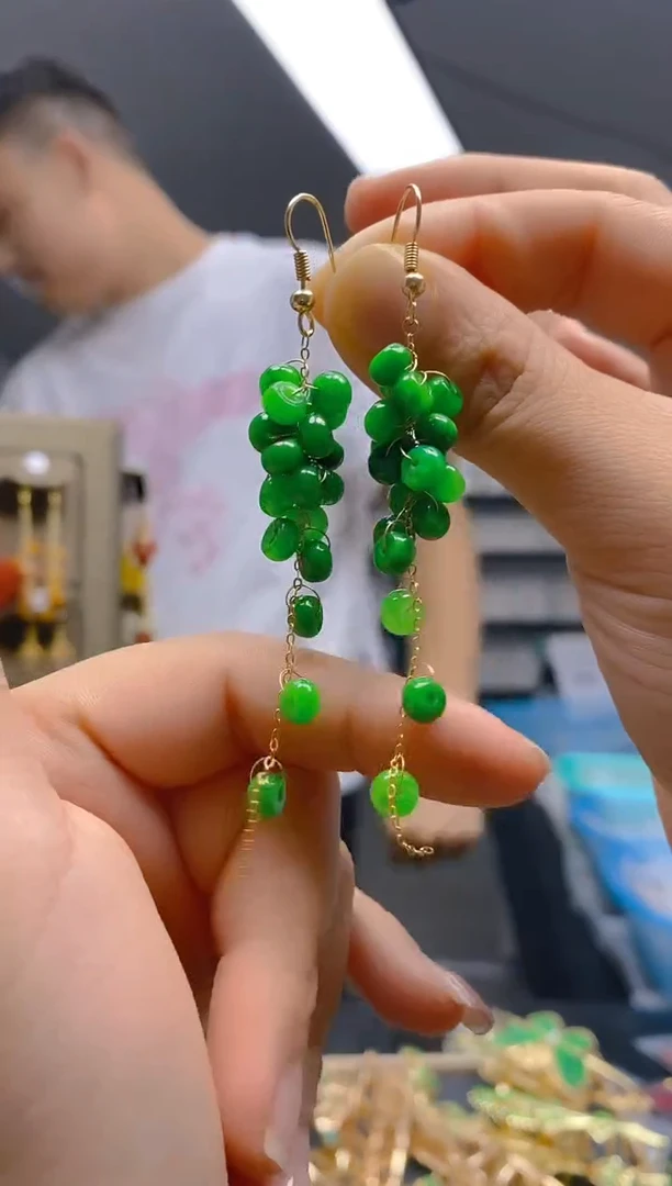 【闪购商品】翡翠耳饰合金173翡翠耳钩