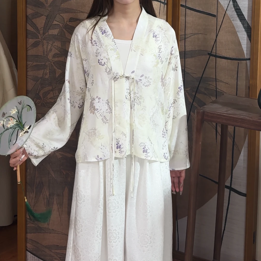 张国权四经绞罗八宝葵花V领宽松款手工盘扣新中式国风上衣带钢印