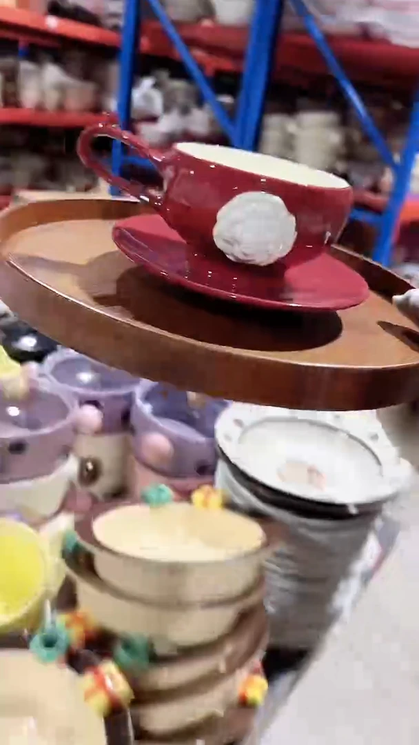 陶瓷山茶花杯子微瑕 凑满20元包邮