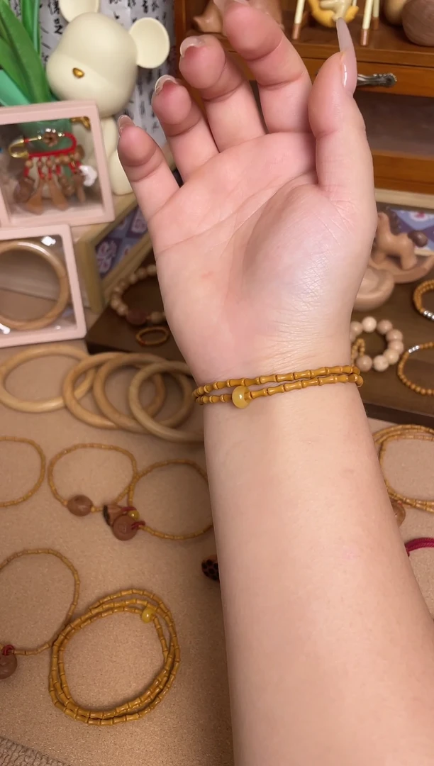 双圈竹节素款加黄跑环一物一拍