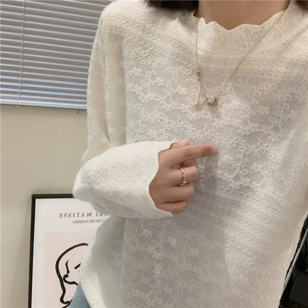 针织衫休闲风打底衫秋季显瘦长袖套头毛针织衫百搭半高领秋冬