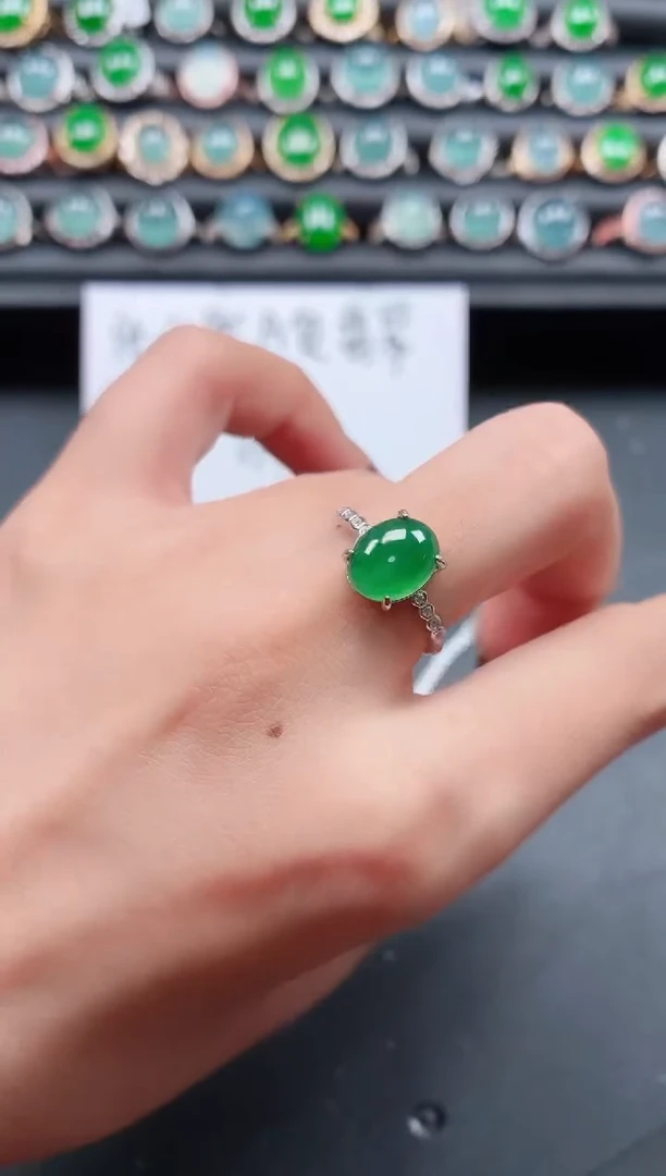 翡翠戒指银S925镶嵌11111