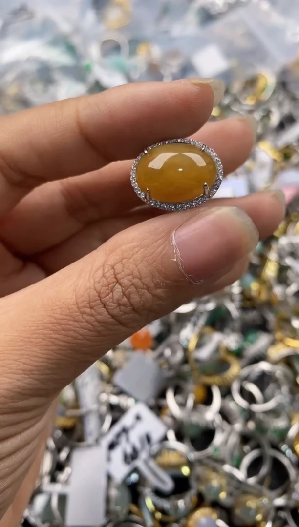 银S925镶嵌戒指翡翠888-8