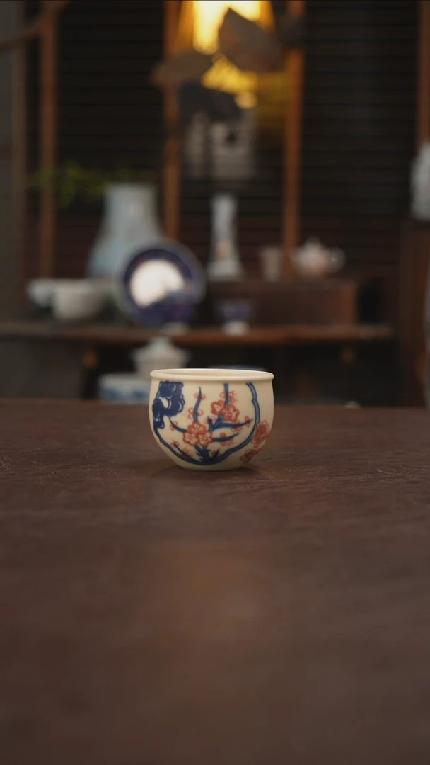 杯景德镇陶瓷杯碗柴烧多人