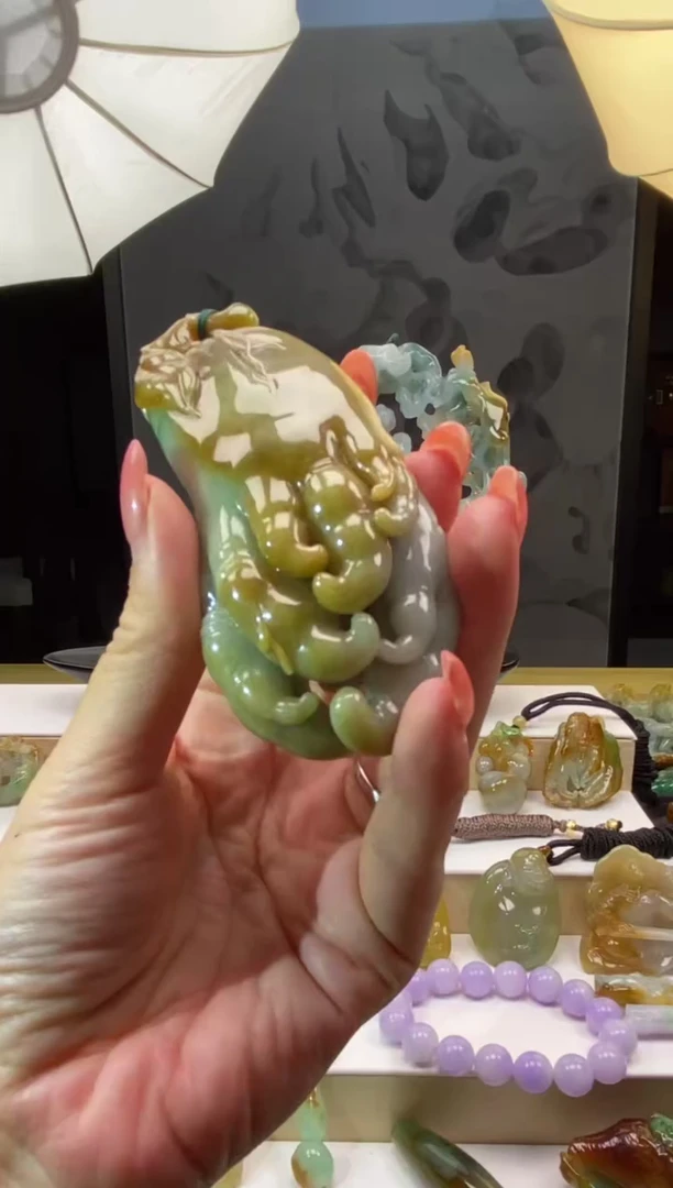 未镶嵌把件翡翠翡翠黄翡佛手手把件