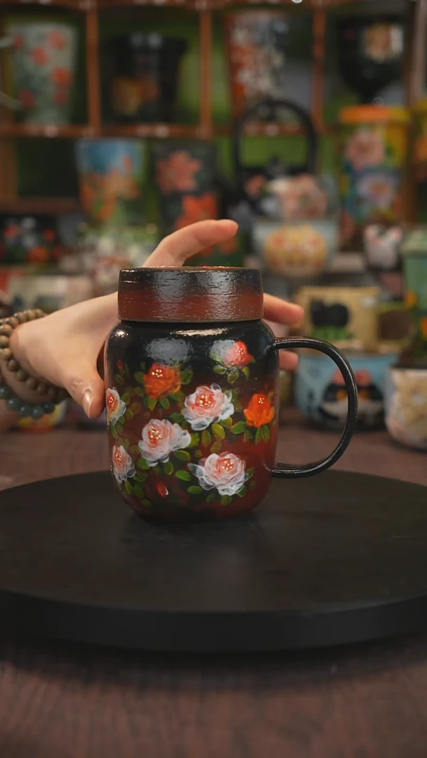 紫砂油画手绘釉下彩