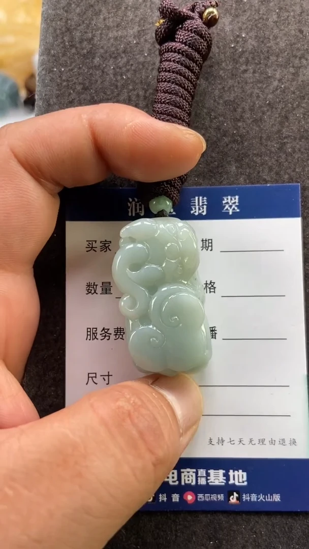 翡翠未镶嵌颈饰多人口含住如意貔貅
