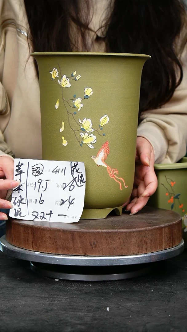 紫砂花盆4111+s花泥紫砂花盆