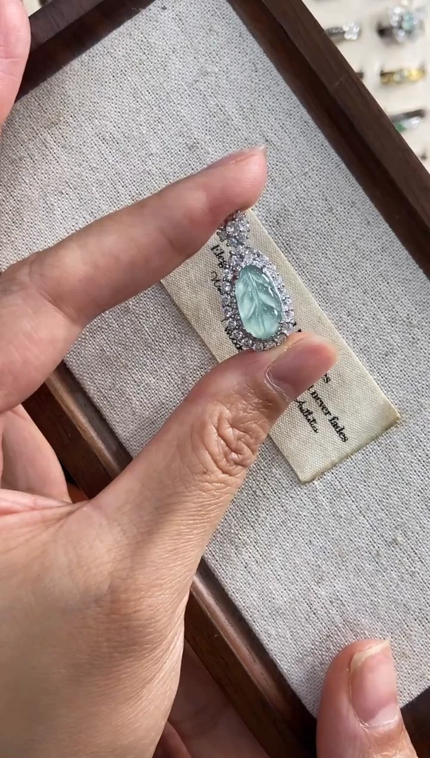 银S925镶嵌挂件翡翠吊坠