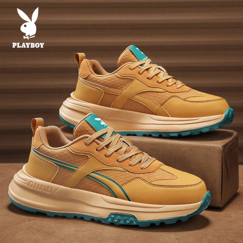 PLAYBOY/花花公子跑步鞋2025新款男士百搭厚底时尚休闲阿甘运动鞋