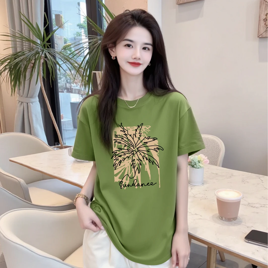 【夏威夷】宽松纯棉短袖T恤休闲显瘦印花圆领时尚休闲百搭上衣夏季