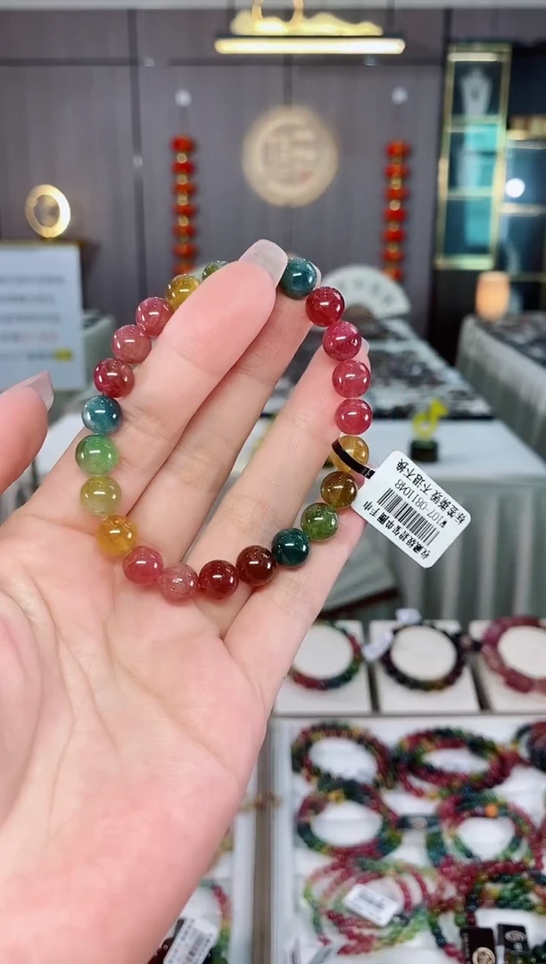 老矿碧玺单圈手串8mm+未镶嵌碧玺hon多样性发货一条