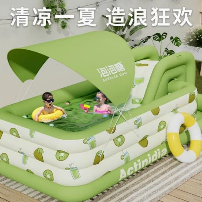 加厚充气泳池家用游泳桶家庭儿童小孩大容量大型水池好看户外使用