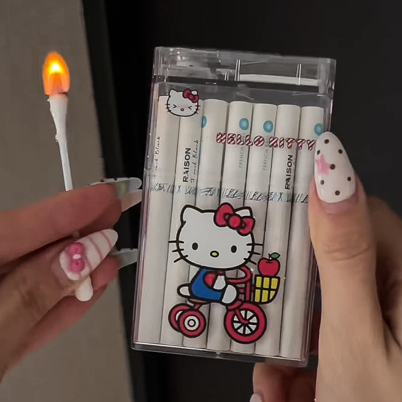 可爱卡通KT猫不带闪灯烟盒打火机可充电20支整包装防潮抗压送女友