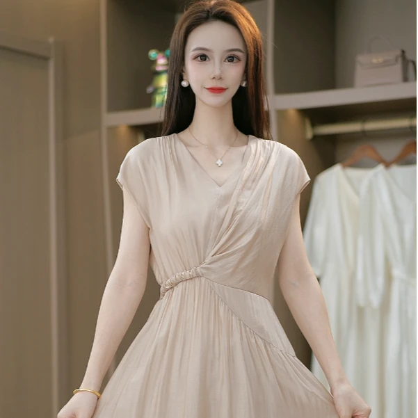 夏季修身精致气质休闲百搭遮肚子显瘦高档连衣裙M-4XL