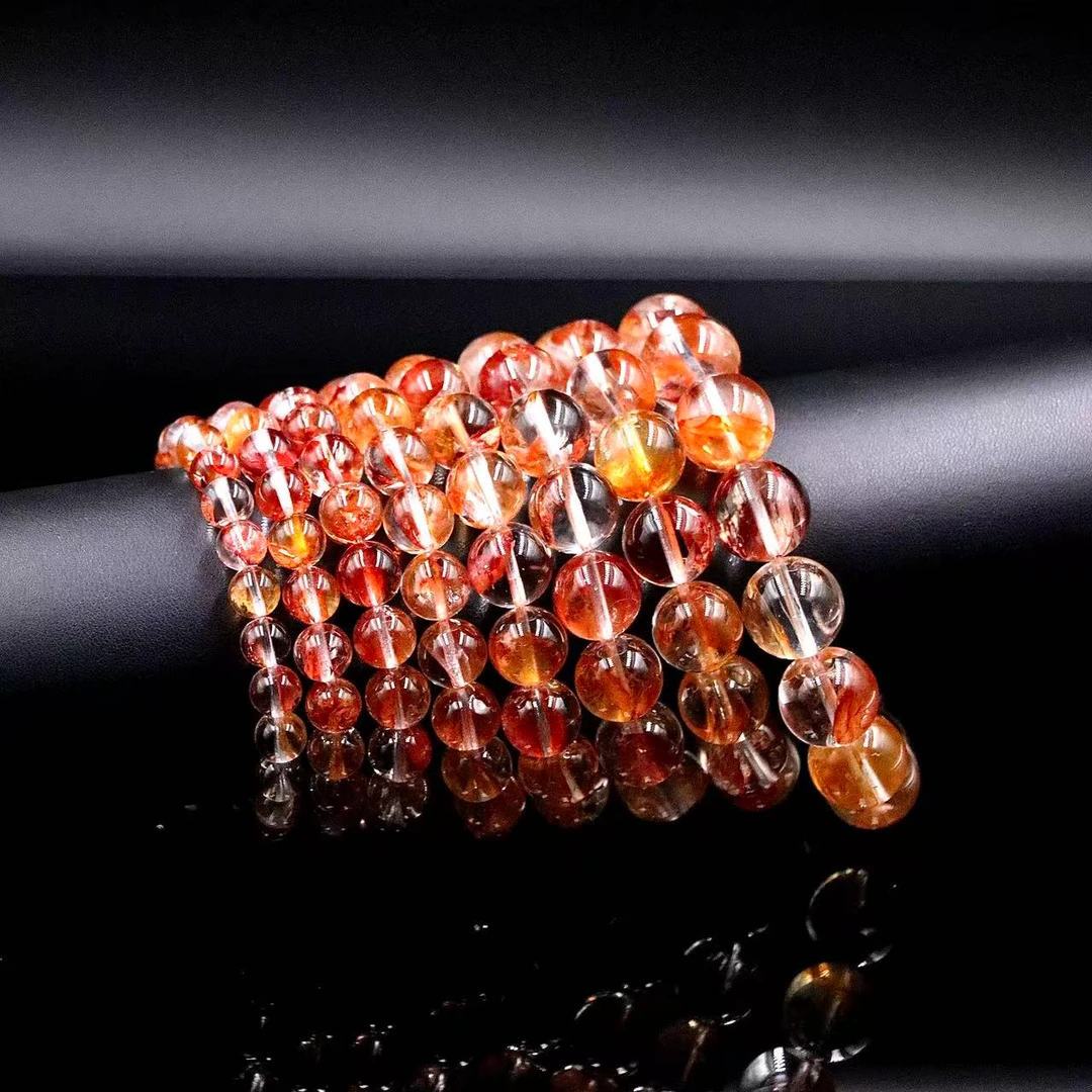 高阶天然老矿锦鲤胶花水晶手串D0365-尺寸可选-多样性发一