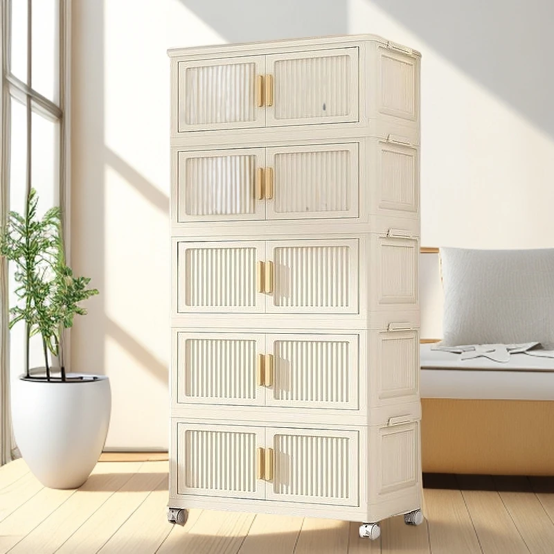 折叠式儿童衣柜简约收纳柜置物柜卧室塑料收纳箱床头柜