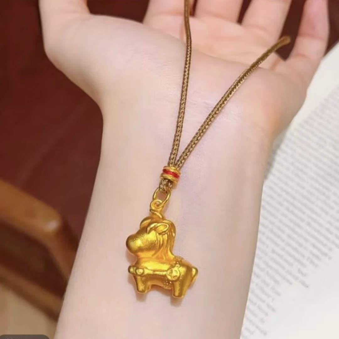 合金吊坠  【马上发】小马立体实心吊坠生肖马项链爆款新中式款战马